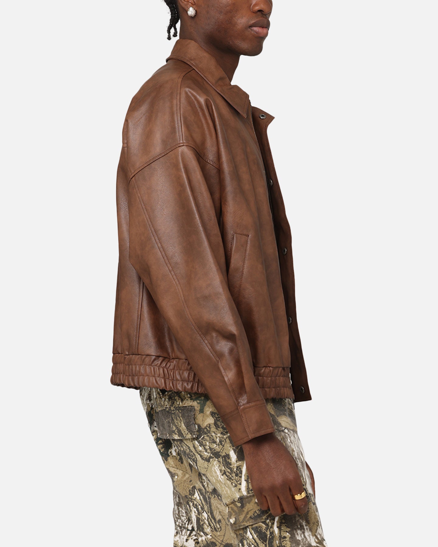 XXIII Vegan Leather Flight Jacket Brown | Culture Kings US