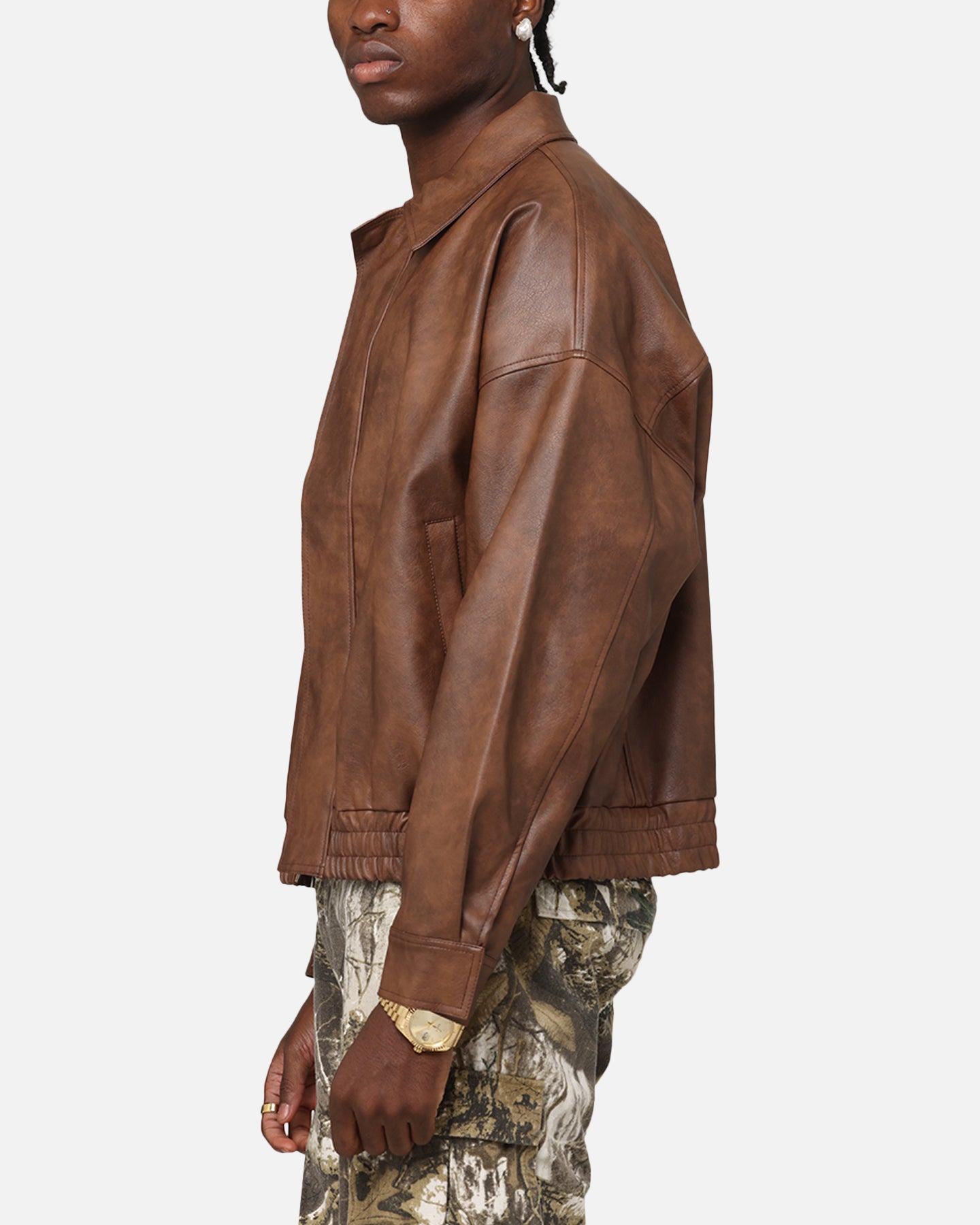 ジャケット・アウター YOKE LEATHER FLIGHT JACKET BROWN SIZE 3 XXIII Vegan Leather Flight Jacket Brown | Culture Kings US