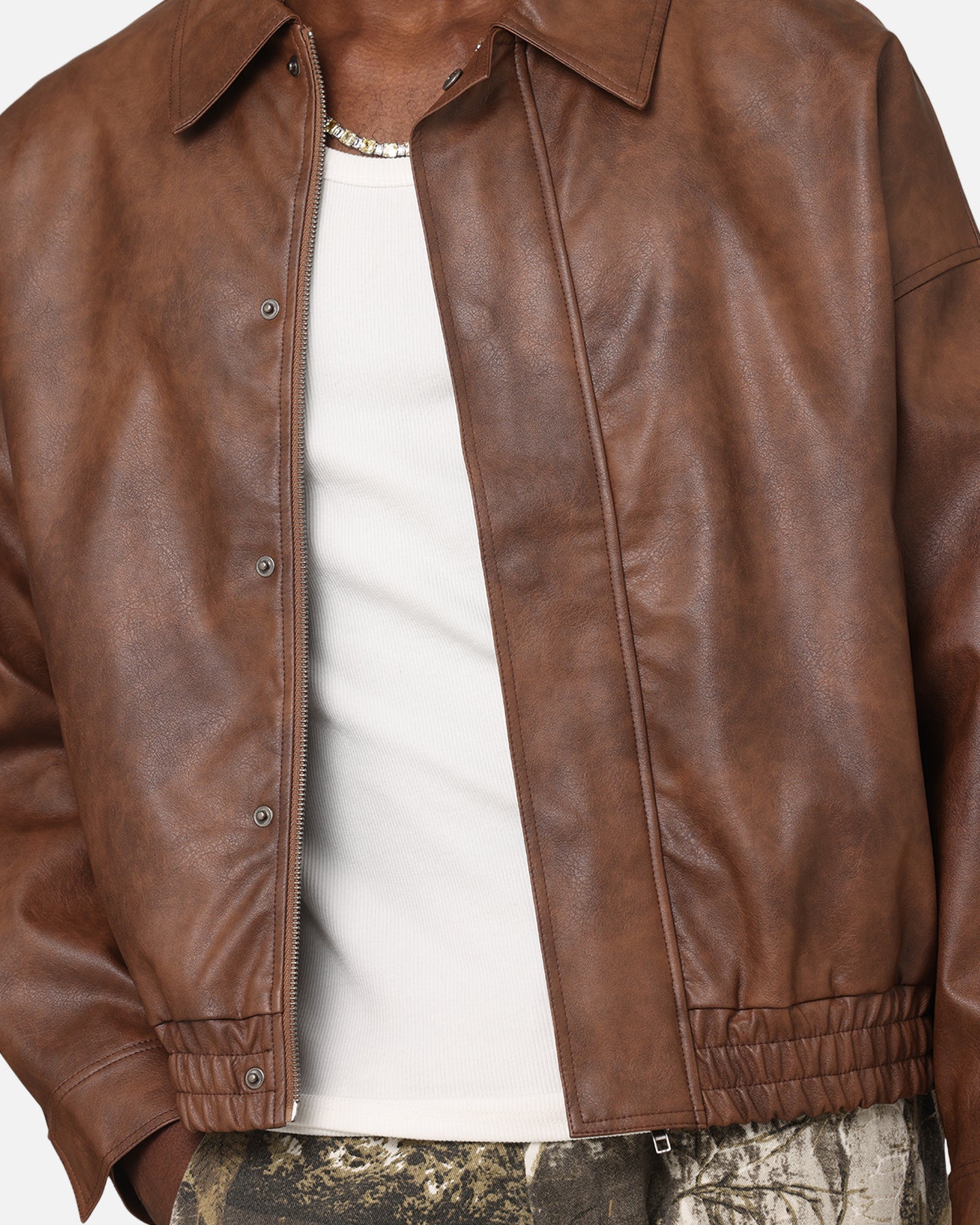 XXIII Vegan Leather Flight Jacket Brown | Culture Kings US