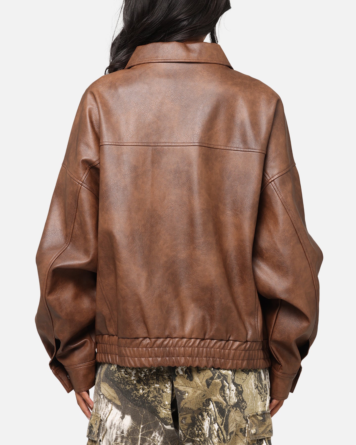 XXIII Vegan Leather Flight Jacket Brown | Culture Kings US