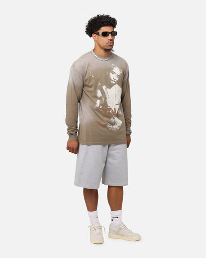 Tupac 2Pac Hem Vintage Long Sleeve T-Shirt Brown