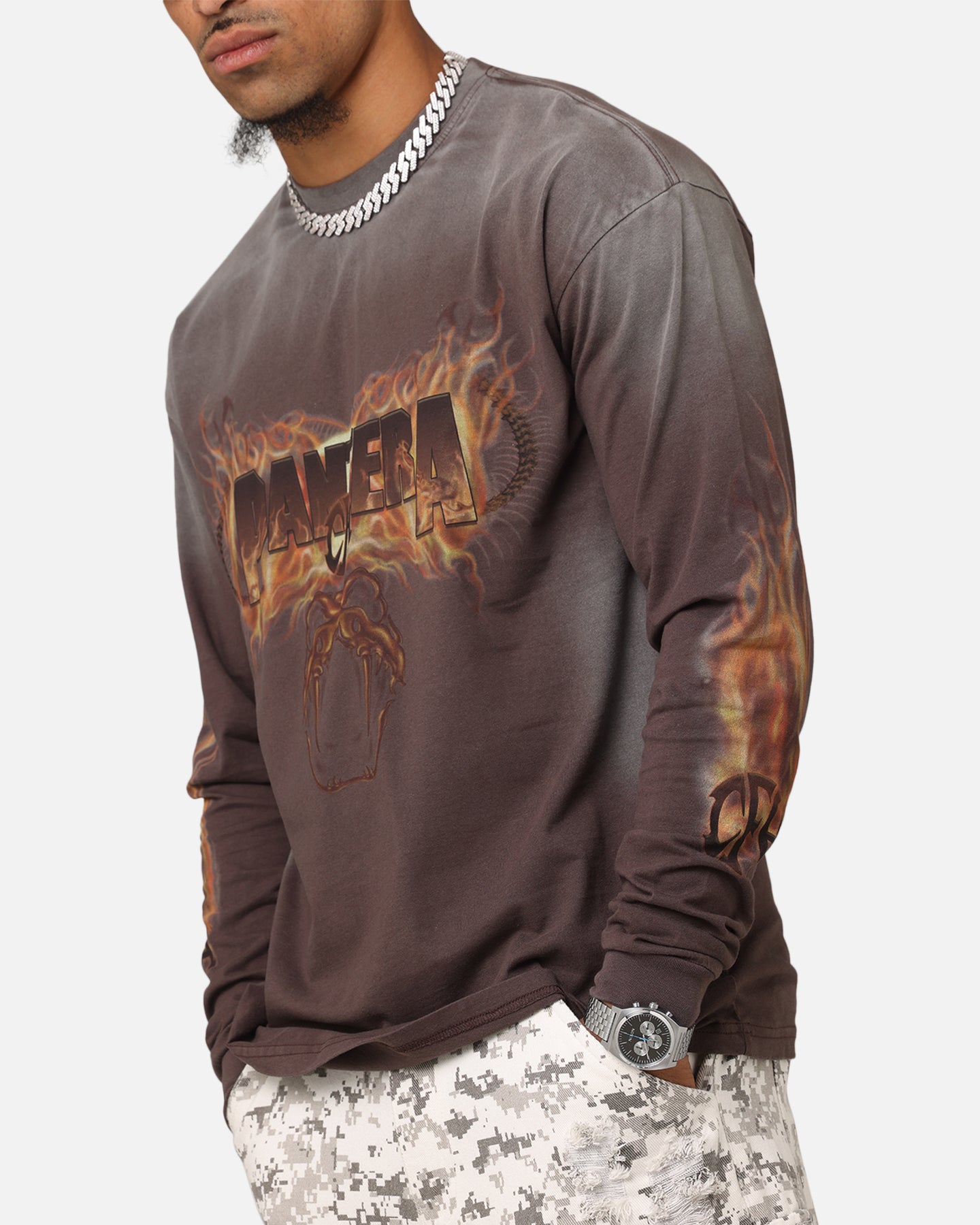 Pantera Pantera Vintage Long Sleeve T-Shirt Dark Brown | Culture