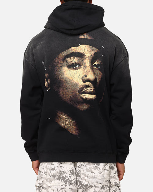 Tupac Super Fade Hoodie Washed Black