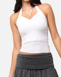 XXIII Women's Rib Halter Top White