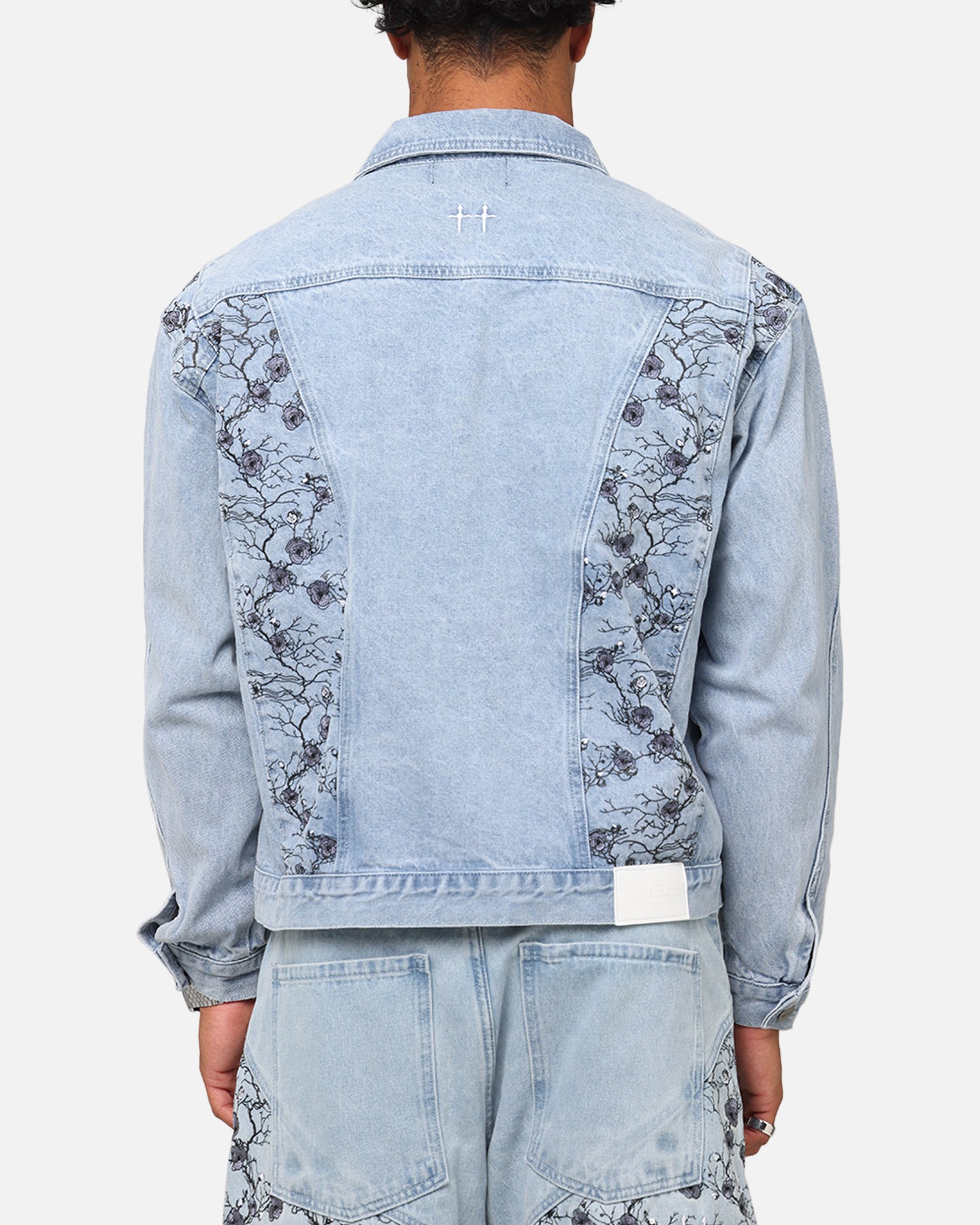 Saint Morta Poison Ivy Panel Denim Jacket Mid Blue | Culture Kings US