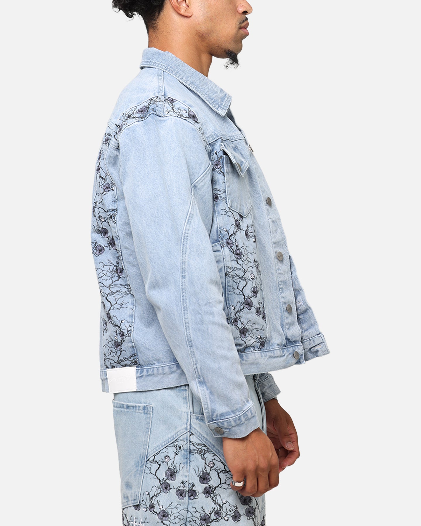 Saint Morta Poison Ivy Panel Denim Jacket Mid Blue | Culture Kings US
