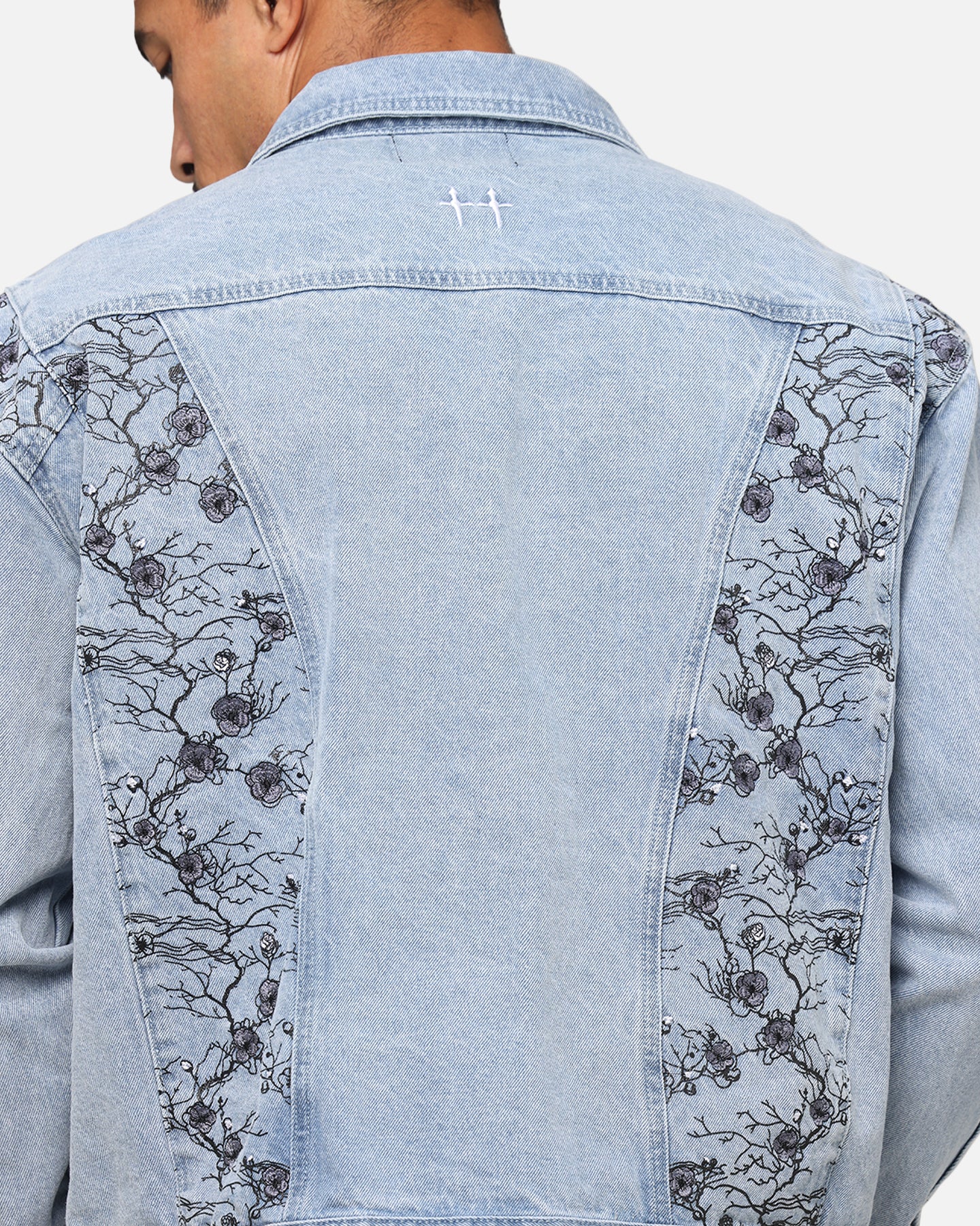 Saint Morta Poison Ivy Panel Denim Jacket Mid Blue | Culture Kings US