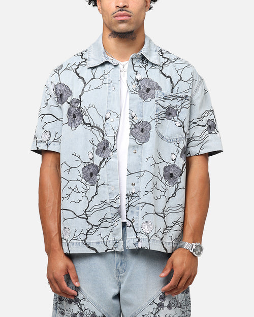 Saint Morta Poison Ivy Boxy Denim Shirt Mid Blue