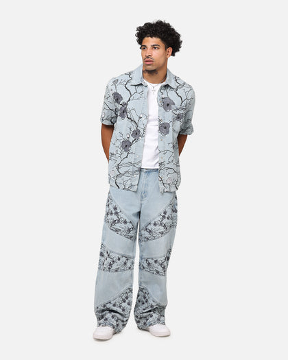 Saint Morta Poison Ivy Boxy Denim Shirt Mid Blue