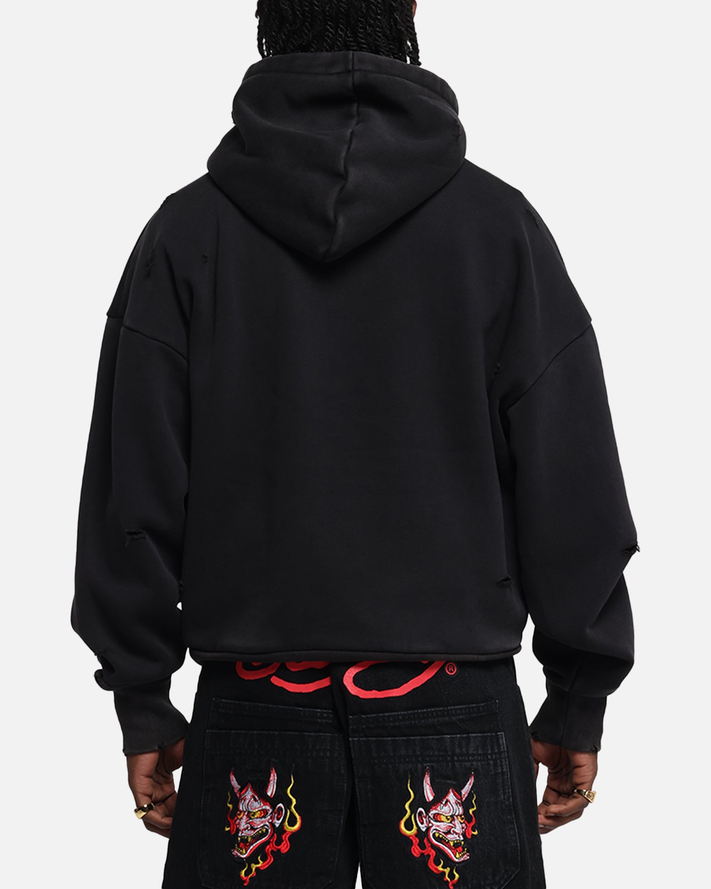 Ed Hardy Distressed Hoodie Black | Culture Kings US