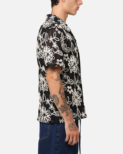 XXIII Resort Knit Button Up Shirt Black/Cream