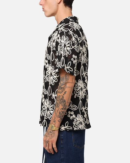 XXIII Resort Knit Button Up Shirt Black/Cream