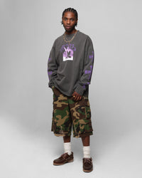 Loiter Angel Number Long Sleeve T-Shirt Charcoal