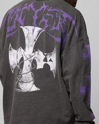 Loiter Angel Number Long Sleeve T-Shirt Charcoal