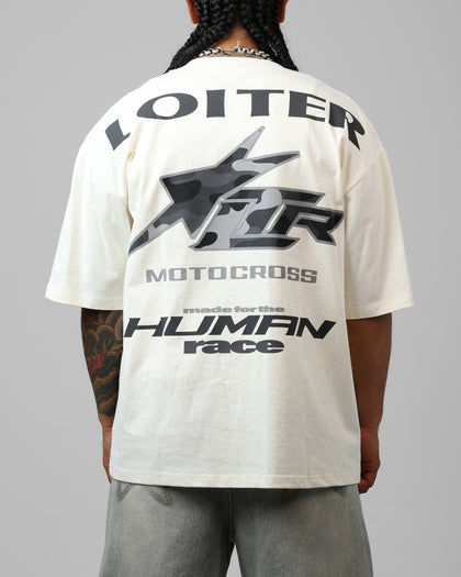 Loiter Motocross Vintage T-Shirt Off White/Grey