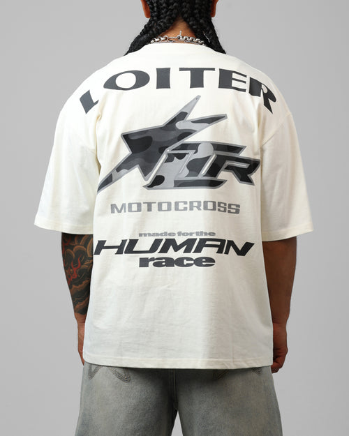 Loiter Motocross Vintage T-Shirt Off White/Grey