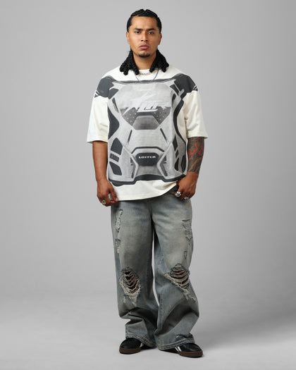 Loiter Motocross Vintage T-Shirt Off White/Grey