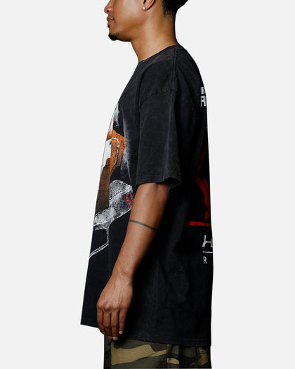 Goat Crew X Halo Halo Reach Emilie Big Head Vintage T-Shirt Black Acidwash