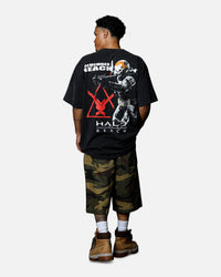 Goat Crew X Halo Halo Reach Emilie Big Head Vintage T-Shirt Black Acidwash