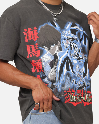 Goat Crew X Yu-Gi-Oh! Kaiba Blue Eyes Heavyweight T-Shirt Black Wash