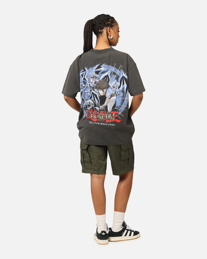 Goat Crew X Yu-Gi-Oh! Kaiba Blue Eyes Heavyweight T-Shirt Black Wash