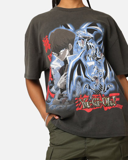 Goat Crew X Yu-Gi-Oh! Kaiba Blue Eyes Heavyweight T-Shirt Black Wash