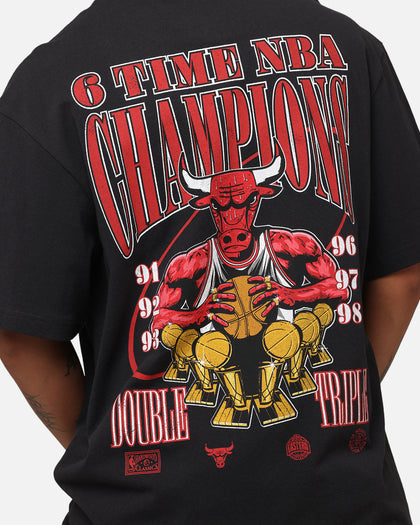 Mitchell & Ness Chicago Bulls 6-Time NBA Champions T-Shirt Faded Black