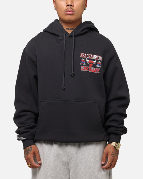 Mitchell & Ness Chicago Bulls Back To Back Hoodie Faded Black