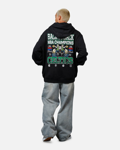 Mitchell & Ness Boston Celtics Back To Back Hoodie Faded Black