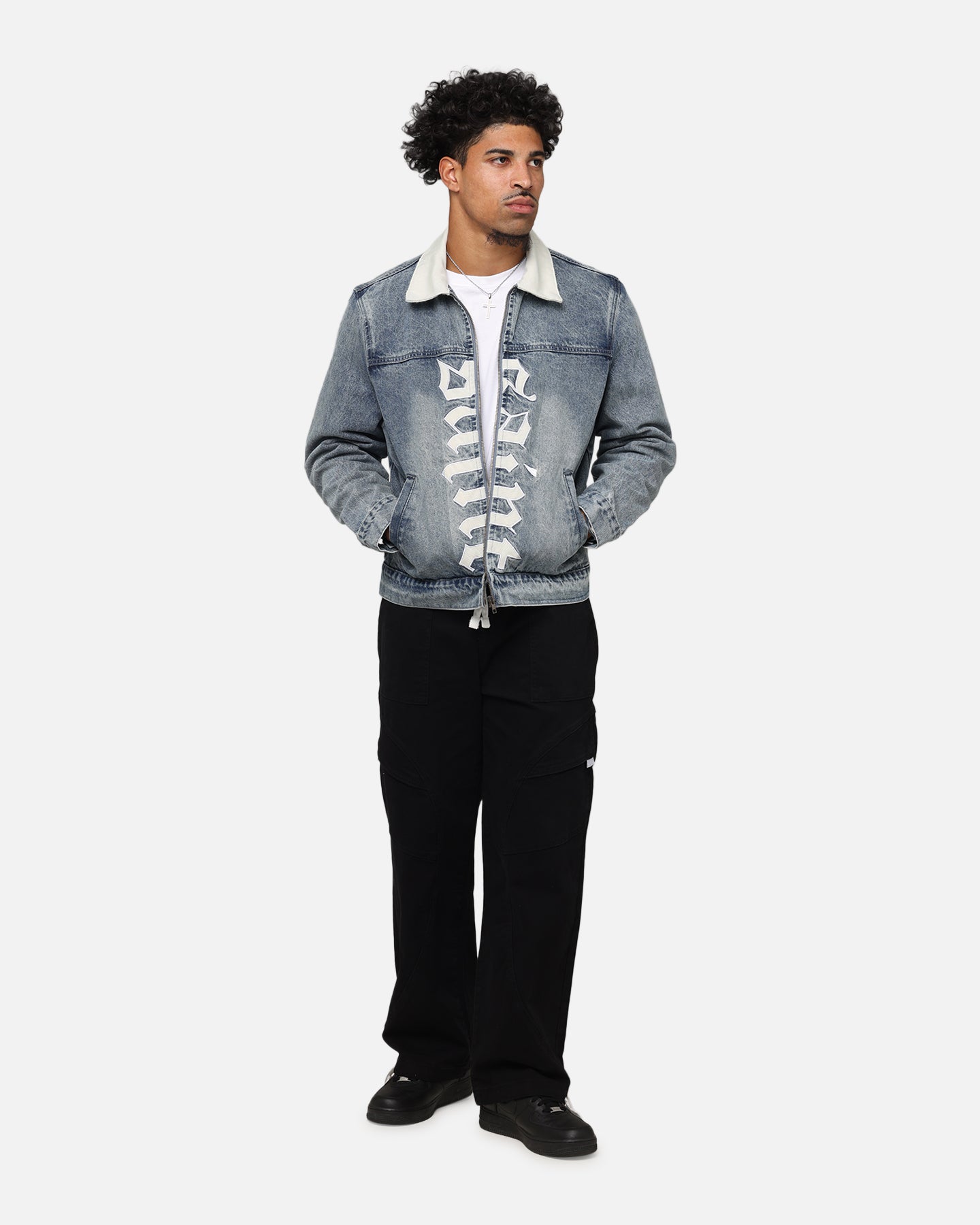 Saint Morta Gothic Distressed Denim Jacket Dirty Denim | Culture