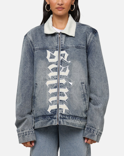 Saint Morta Gothic Distressed Denim Jacket Dirty Denim