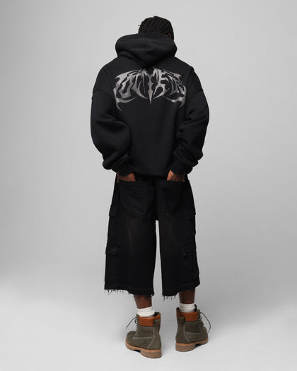 Loiter Metal Rhinestone Hoodie Black
