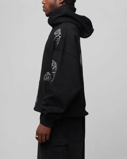 Loiter Metal Rhinestone Hoodie Black