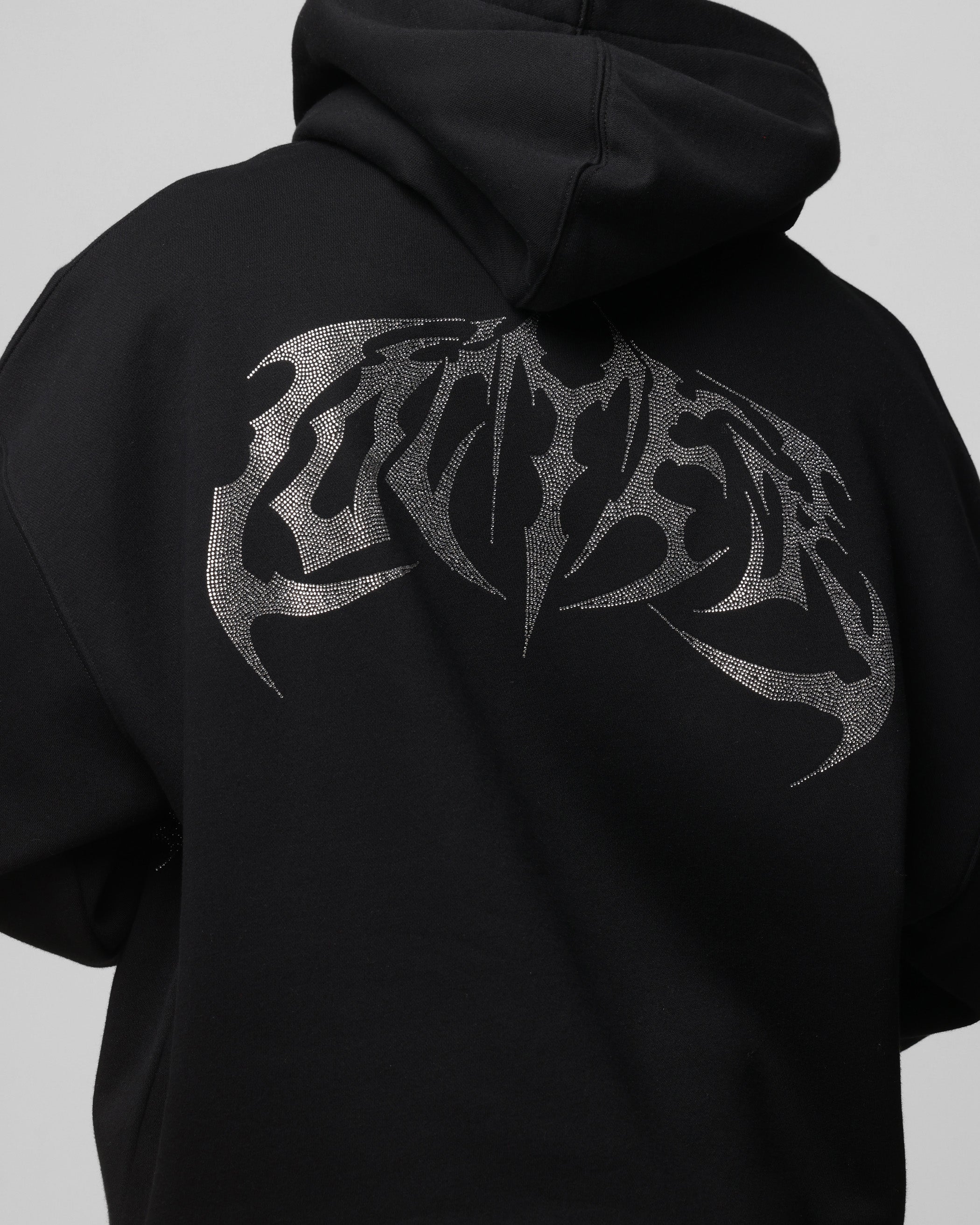 Loiter Metal Rhinestone Hoodie Black | Culture Kings US