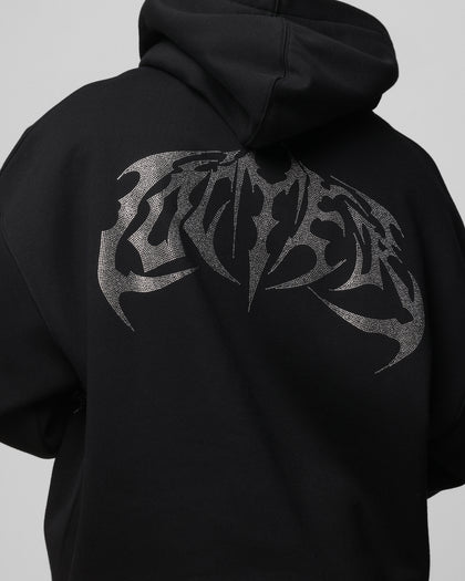 Loiter Metal Rhinestone Hoodie Black