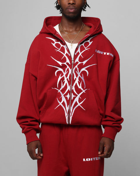 Loiter Blood Born Zip Hoodie Burgandy | Culture Kings US