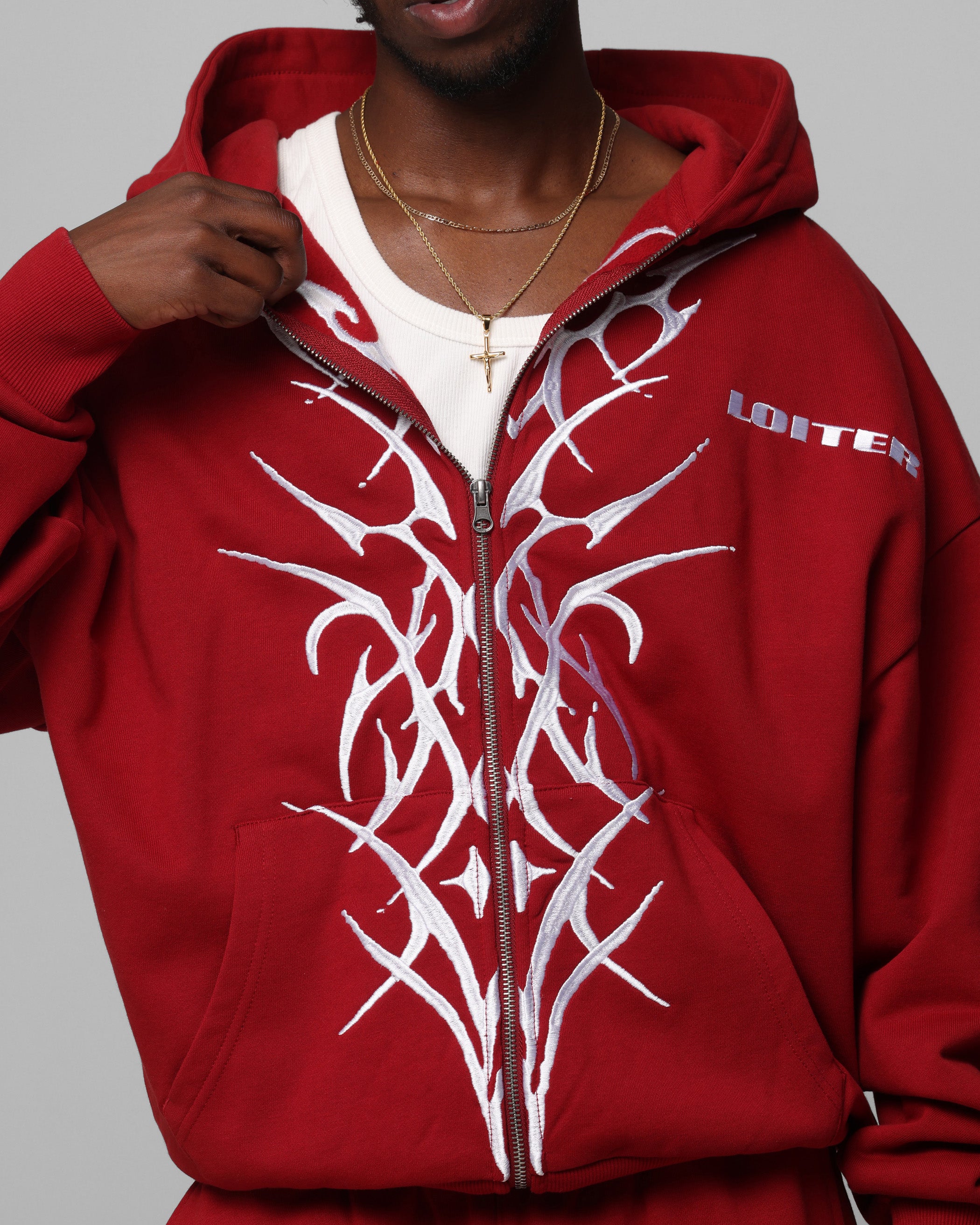 Loiter Blood Born Zip Hoodie Burgandy | Culture Kings US