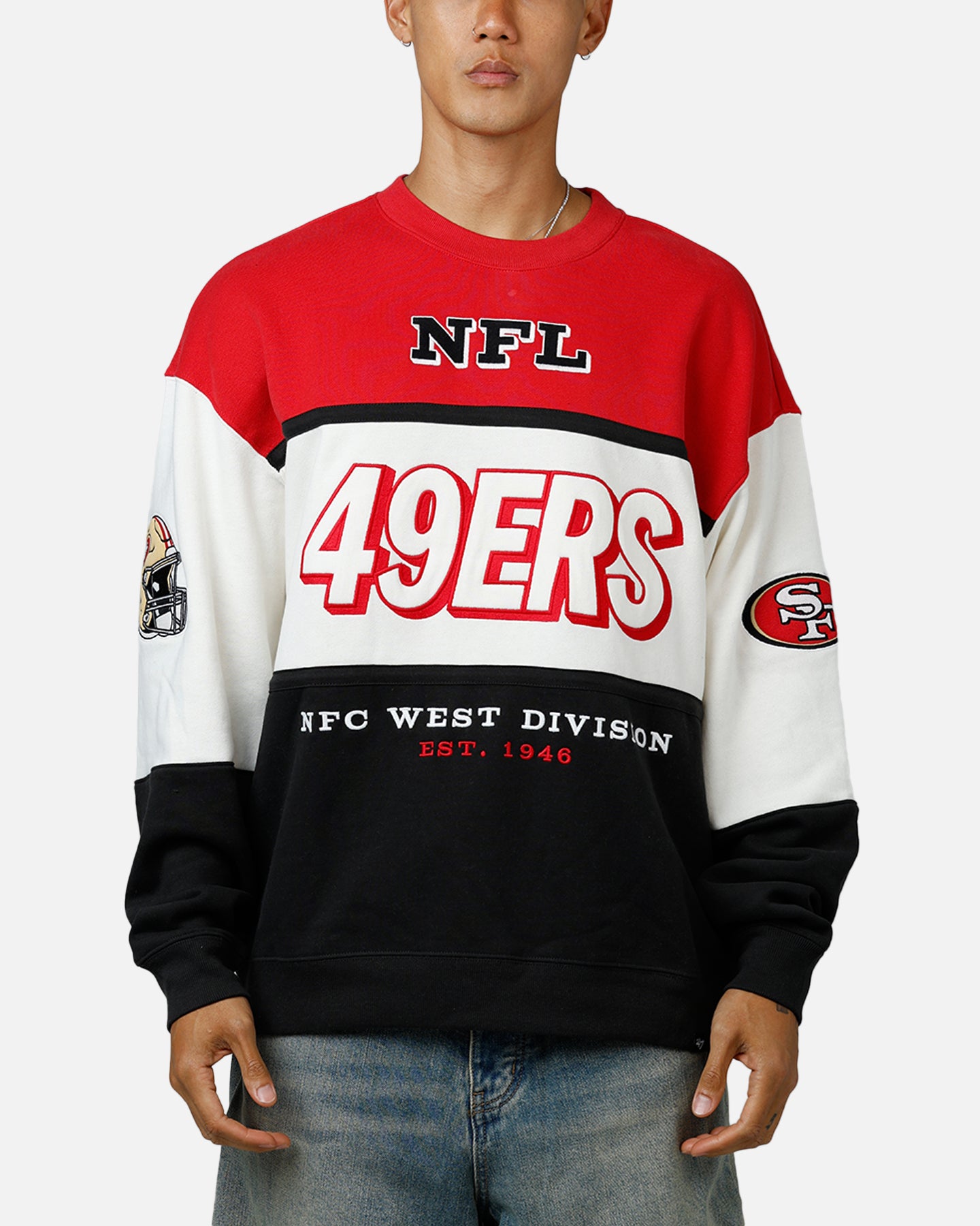 47 Brand San Francisco 49ers Maximalist Crewneck Red/Black