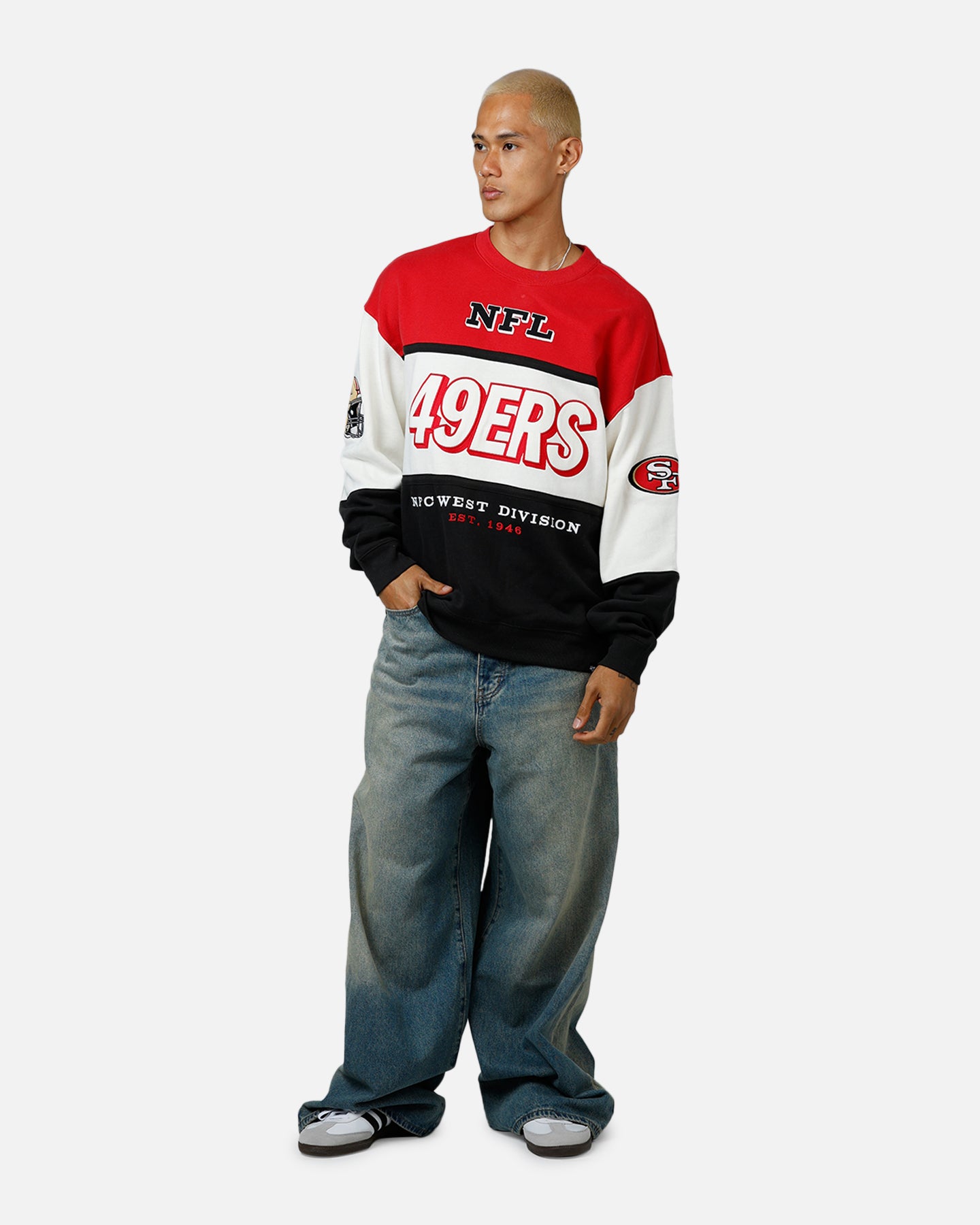 47 Brand San Francisco 49ers Maximalist Crewneck Red/Black