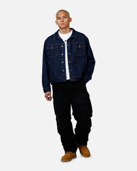 Saint Morta Boxy Denim Jacket Indigo/Tan