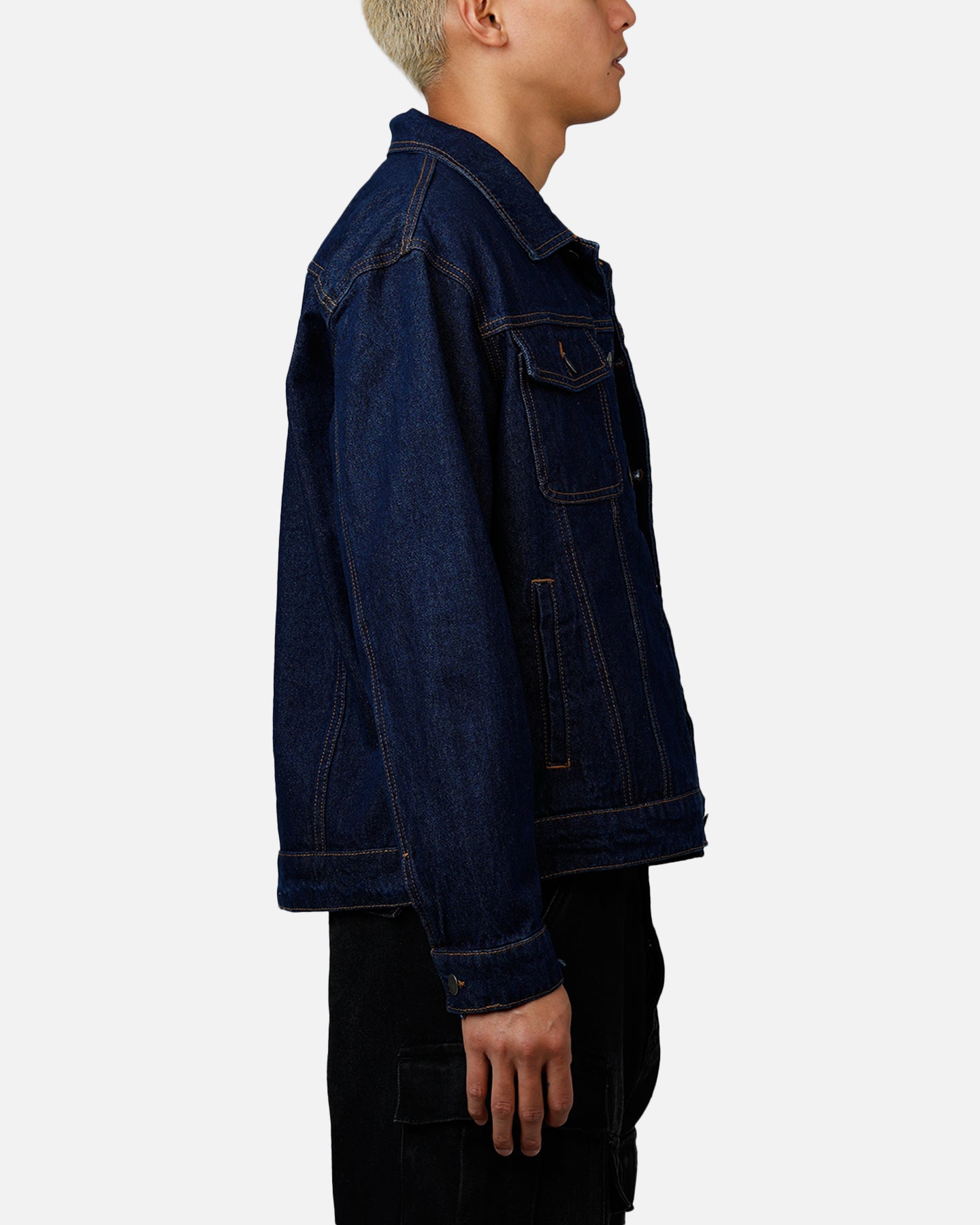Saint Morta Boxy Denim Jacket Indigo/Tan | Culture Kings US