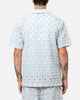 XXIII Lace Textured Denin Button Up Shirt Light Blue