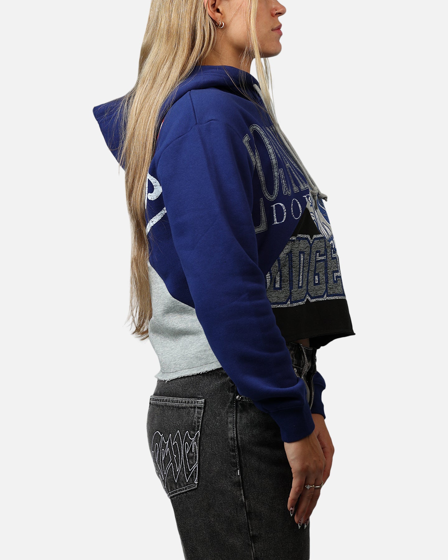 服/ファッション New era team hoodys New Era Women's Los Angeles Dodgers Team Split Hoodie Blue/Grey