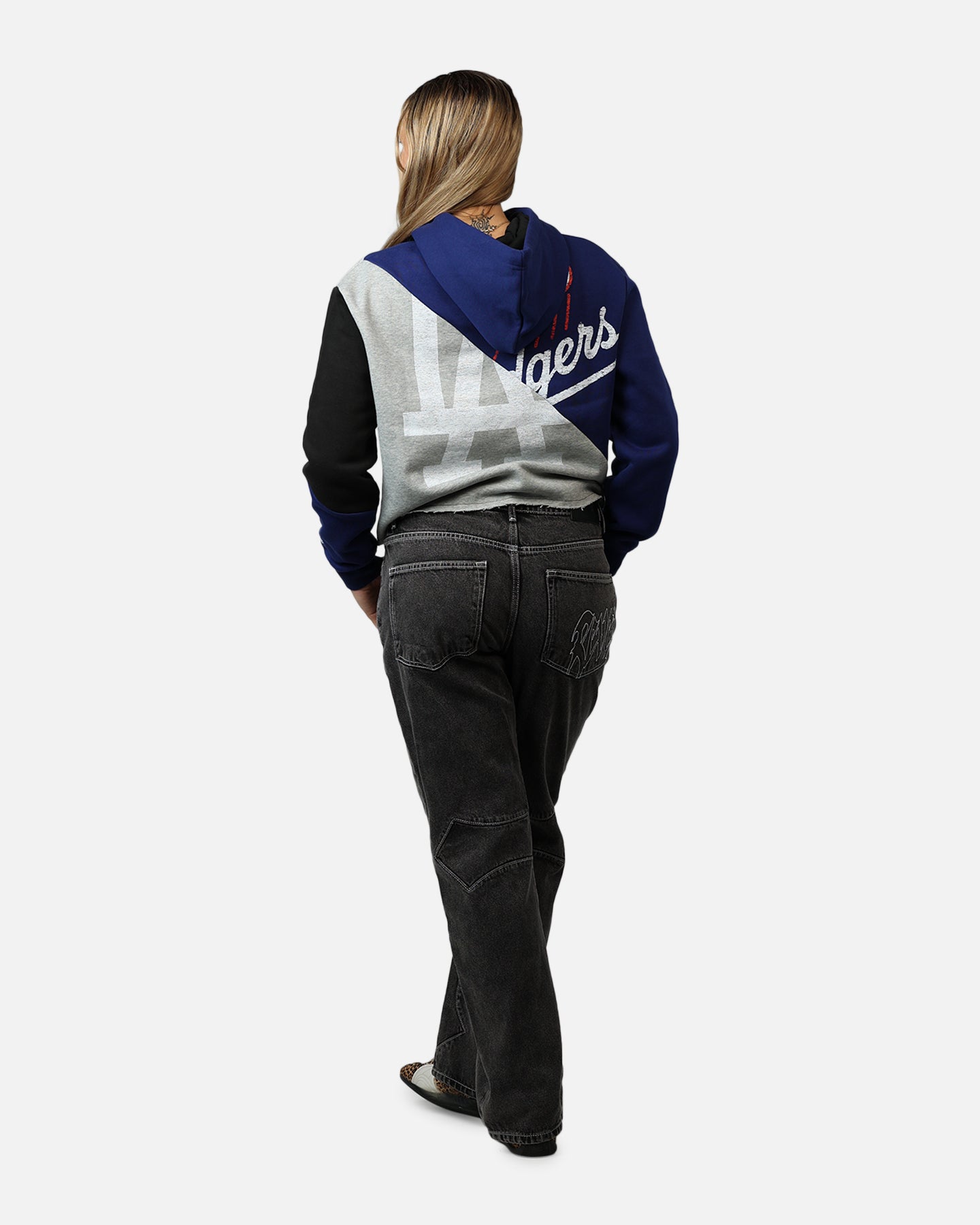 服/ファッション New era team hoodys New Era Women's Los Angeles Dodgers Team Split Hoodie Blue/Grey