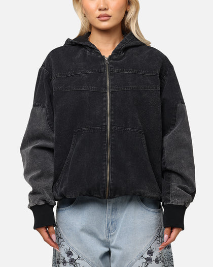 Saint Morta Hooded Workwear Jacket Black/Grey