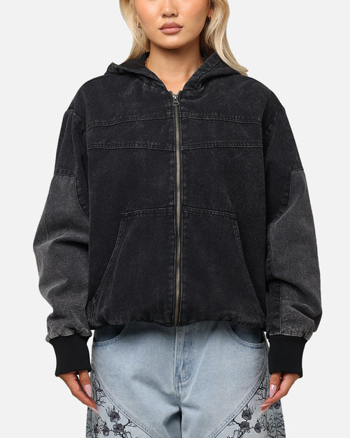 Saint Morta Hooded Workwear Jacket Black/Grey