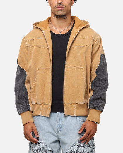 Saint Morta Hooded Workwear Jacket Tan/Black