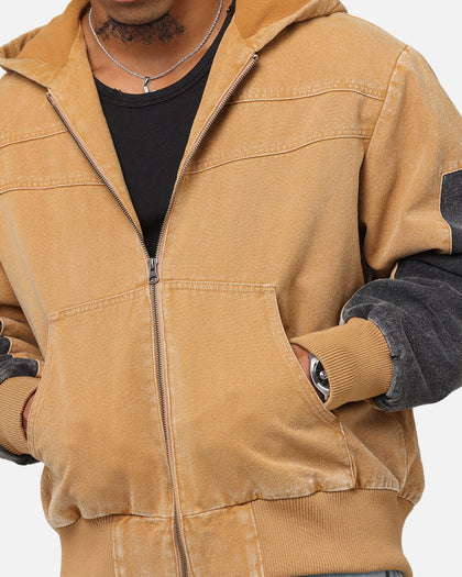 Saint Morta Hooded Workwear Jacket Tan/Black