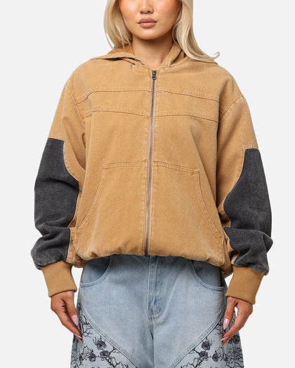 Saint Morta Hooded Workwear Jacket Tan/Black