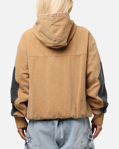 Saint Morta Hooded Workwear Jacket Tan/Black